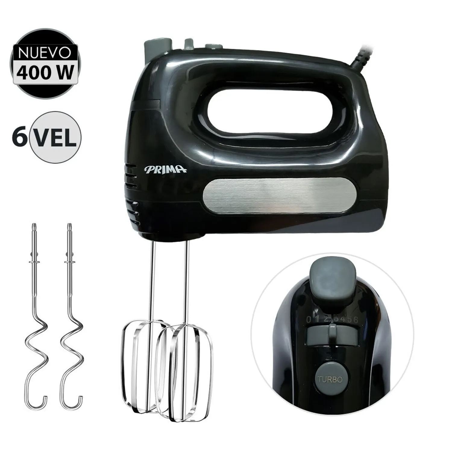 Batidora de Mano 400 Watts 6 Velocidades HM9105E Negro