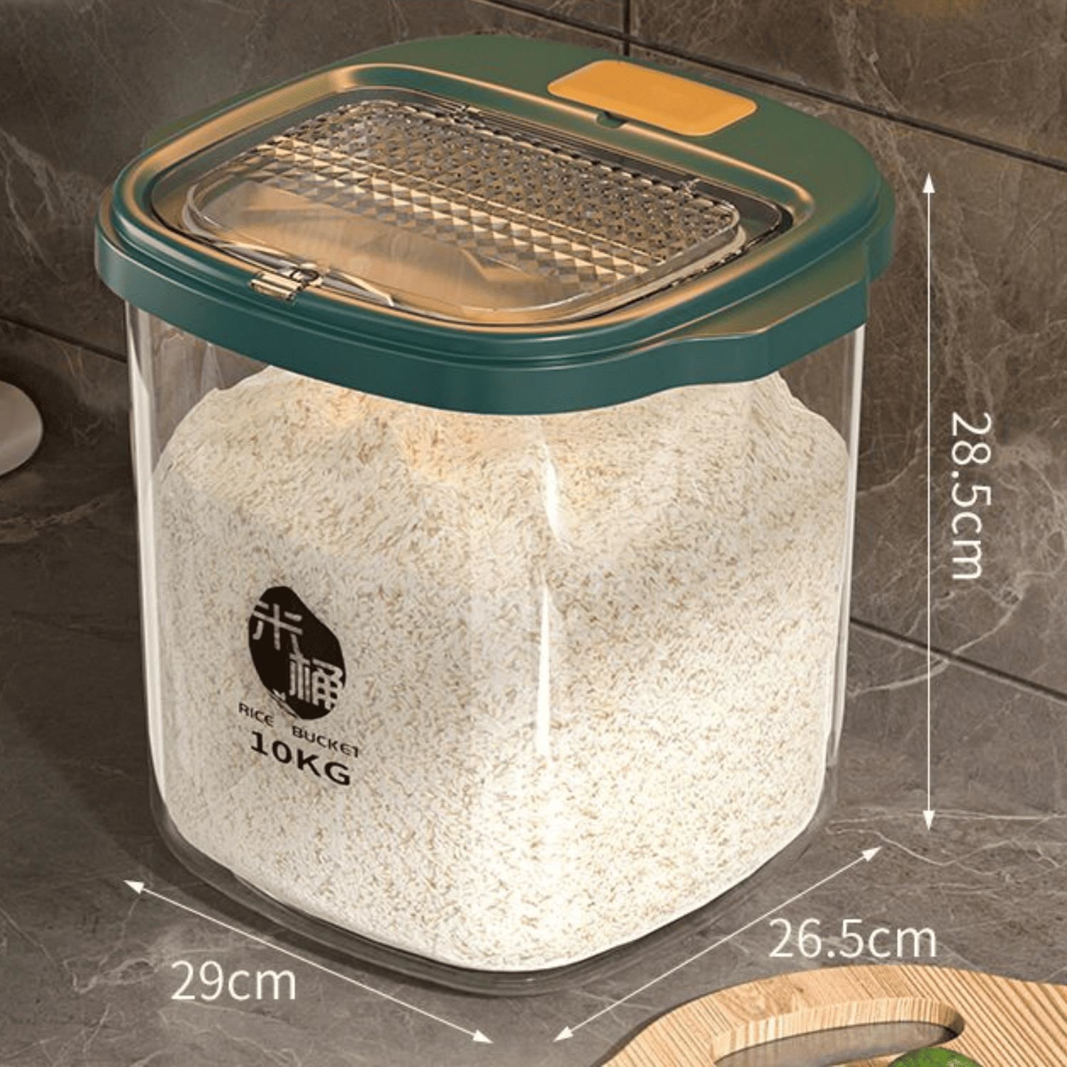 CONTENEDOR HERMÉTICO DE 10 KILOS A PRUEBA DE HUMEDAD COLOR VERDE