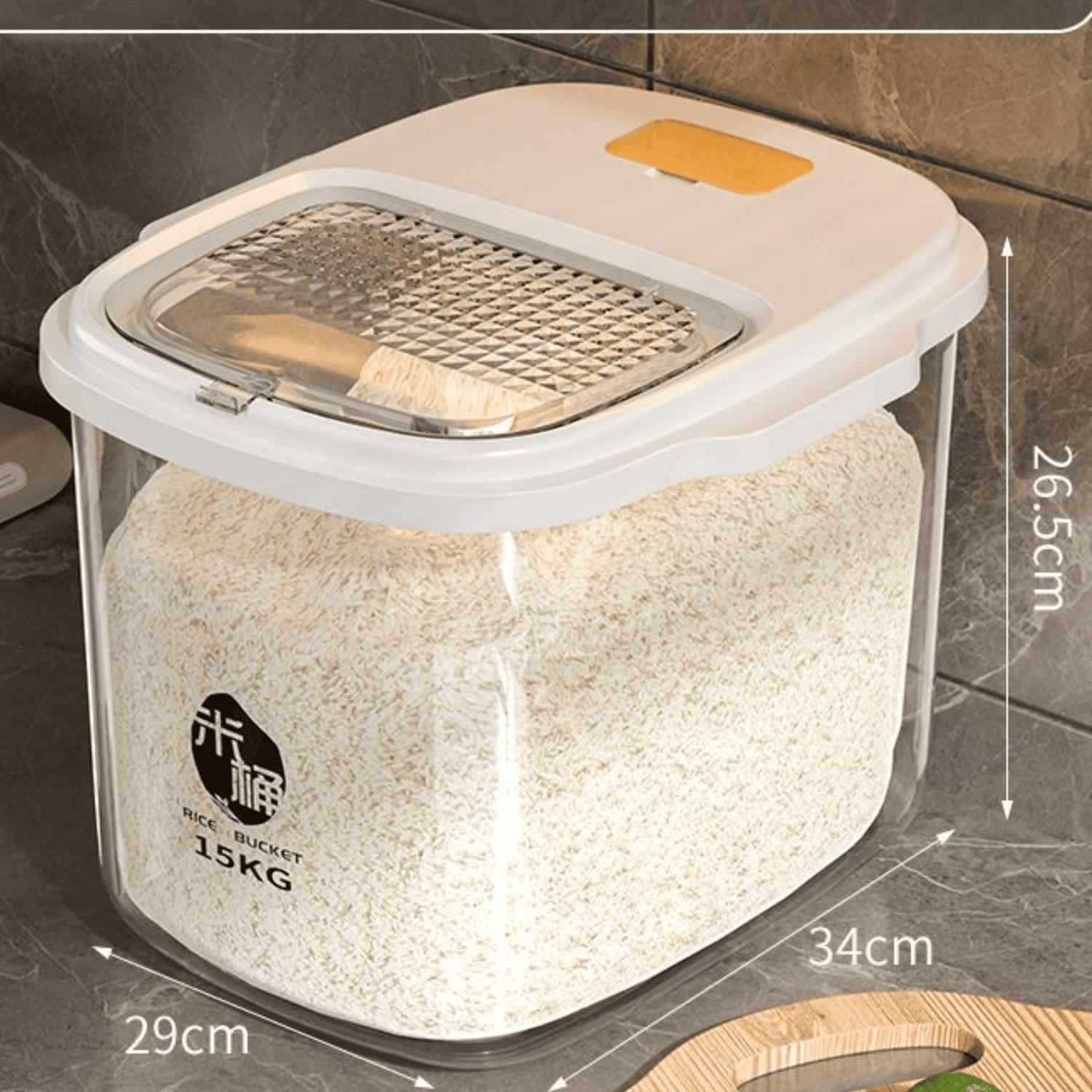 CONTENEDOR HERMÉTICO DE 15 KILOS A PRUEBA DE HUMEDAD COLOR BLANCO