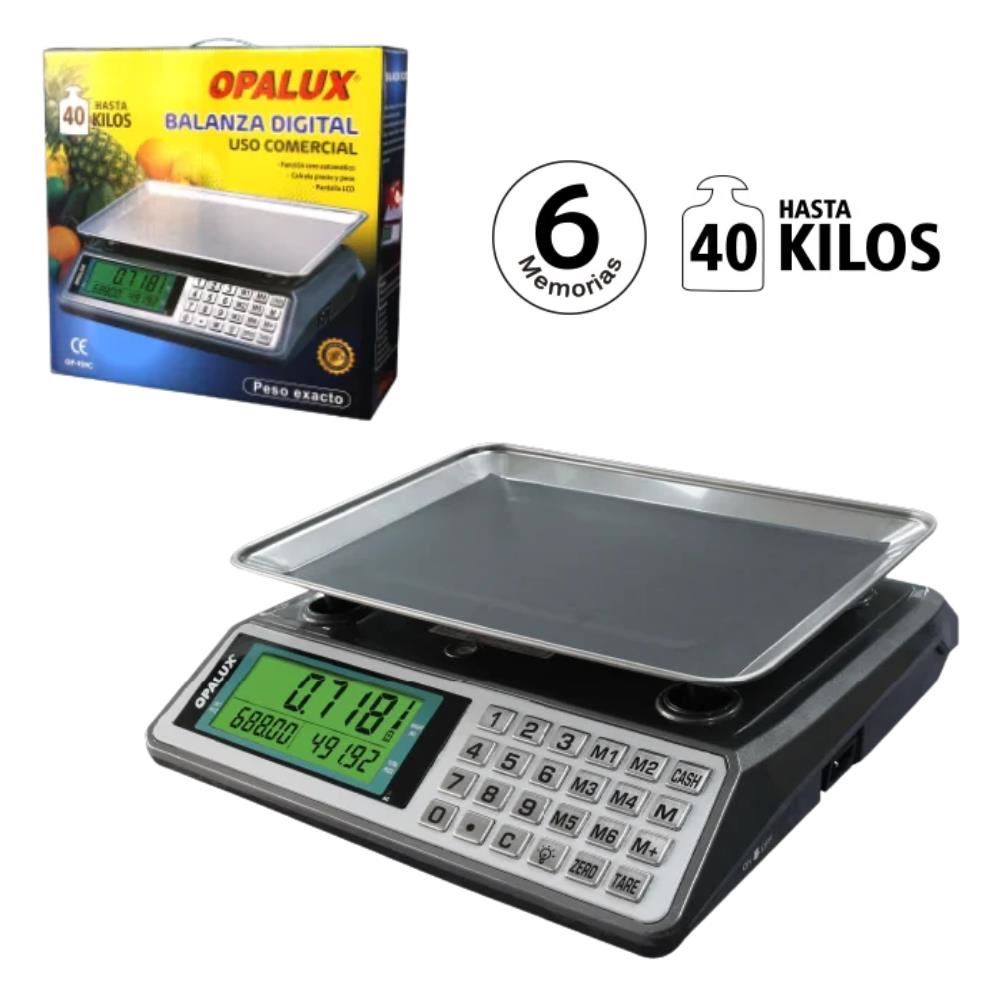 Balanza Comercial 40 kg Opalux OP-989C