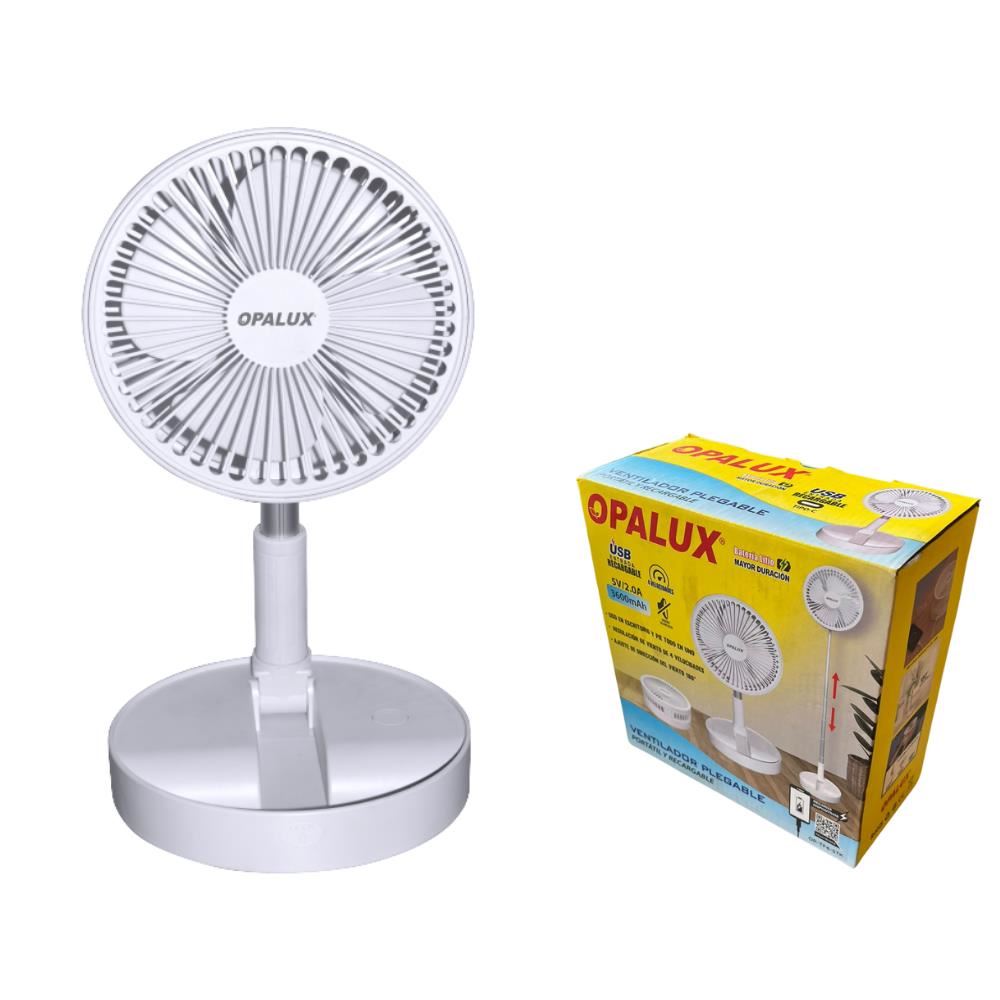 Ventilador Plegable Extensible 84 cm Recargable Con Power Bank Opalux OP-TF4-STK