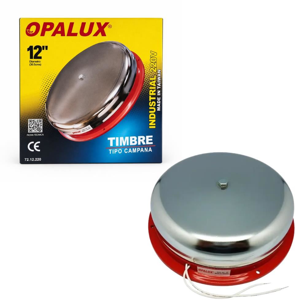 Timbre Industrial Redondo de Metal 12" OPALUX 72.12.220
