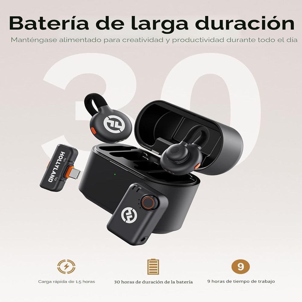 Hollyland Lark M2s Mini Combo - Micrófono Inalámbrico Color Negro