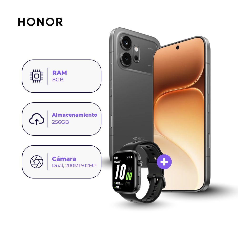 Honor 600 256GB 8GB Ram Negro y Watch 2i