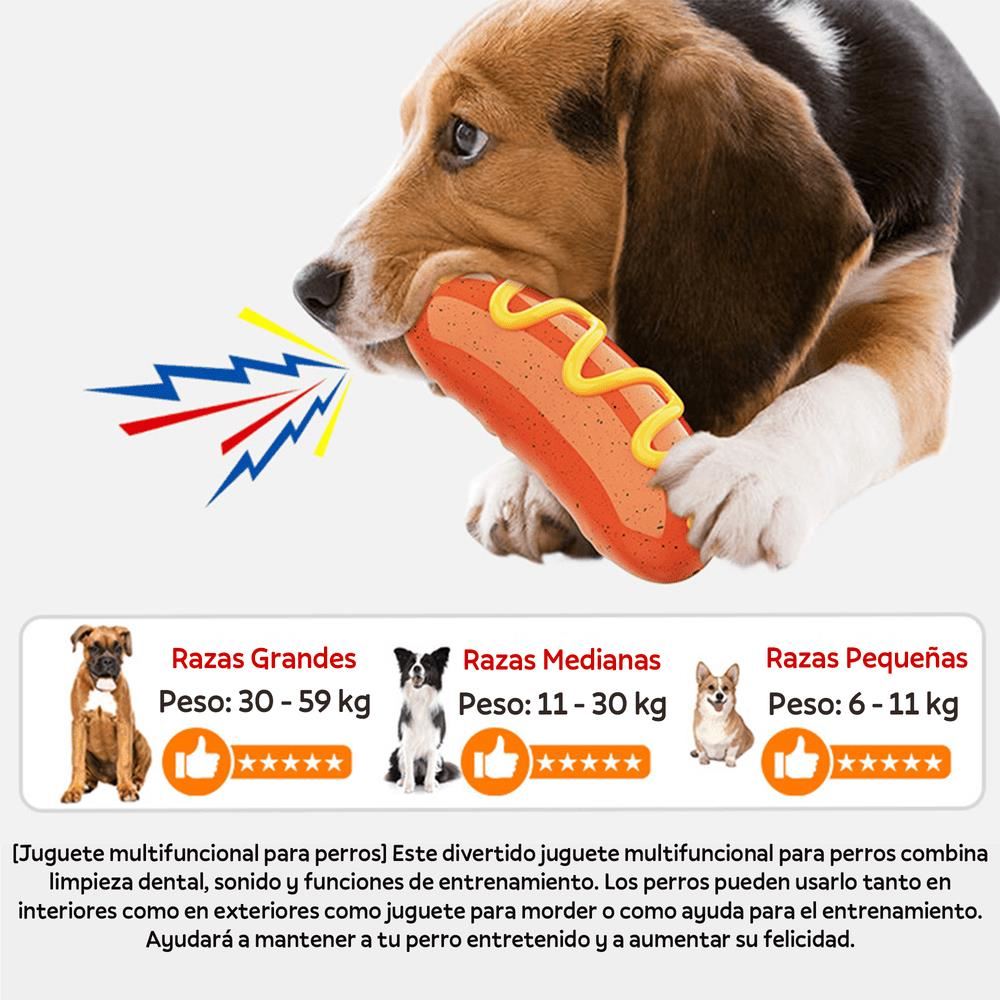JUGUETE MORDEDOR CON FORMA DE SALCHICHA PARA PERRO