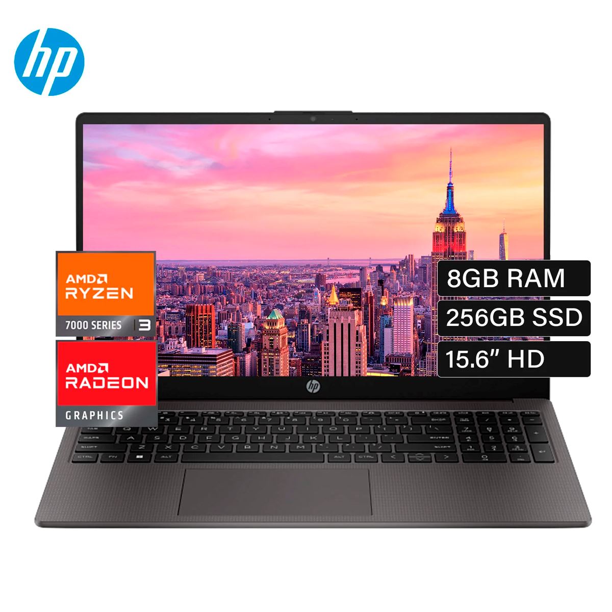 Laptop Hp 255 G10, Amd Ryzen 3 7330U, 8Gb Ddr4, 256Gb Ssd, 15.6″Led, Windos 11 Pro, 81U53L