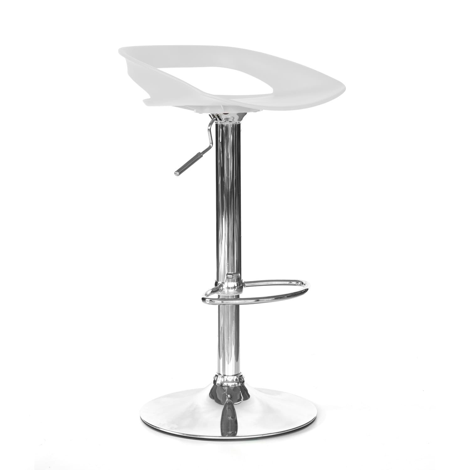 Silla De Bar Tribeca Cromado Regulable En Altura Blanco Ofideas
