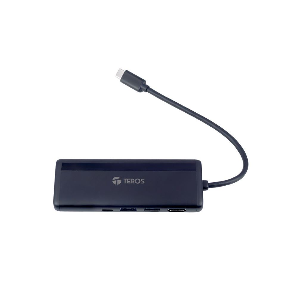 Adaptador USB tipo C a 7 en 1 TEROS TE-7134N Gen 3 RJ45 HDMI USB SD