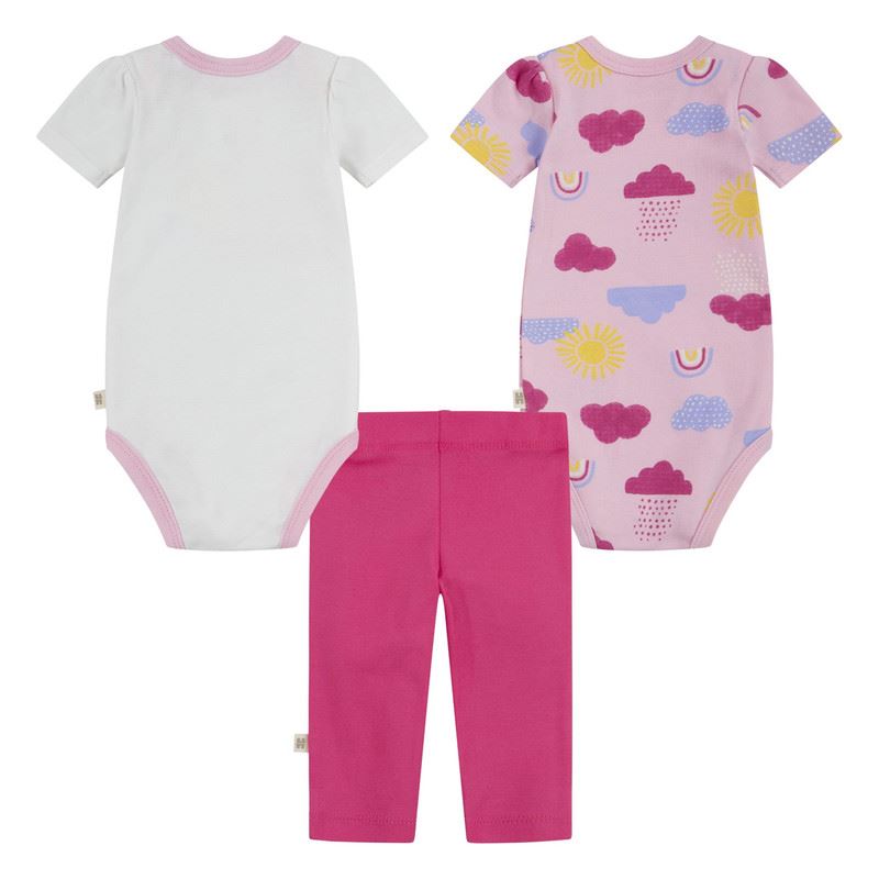 Conjunto 2 Bodies y Pantalón Niña Rosado Nuboso 3m