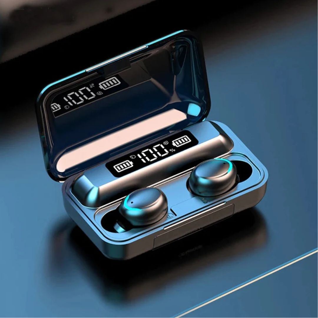 Audífonos inalámbricos f9 con powerbank bluetooth