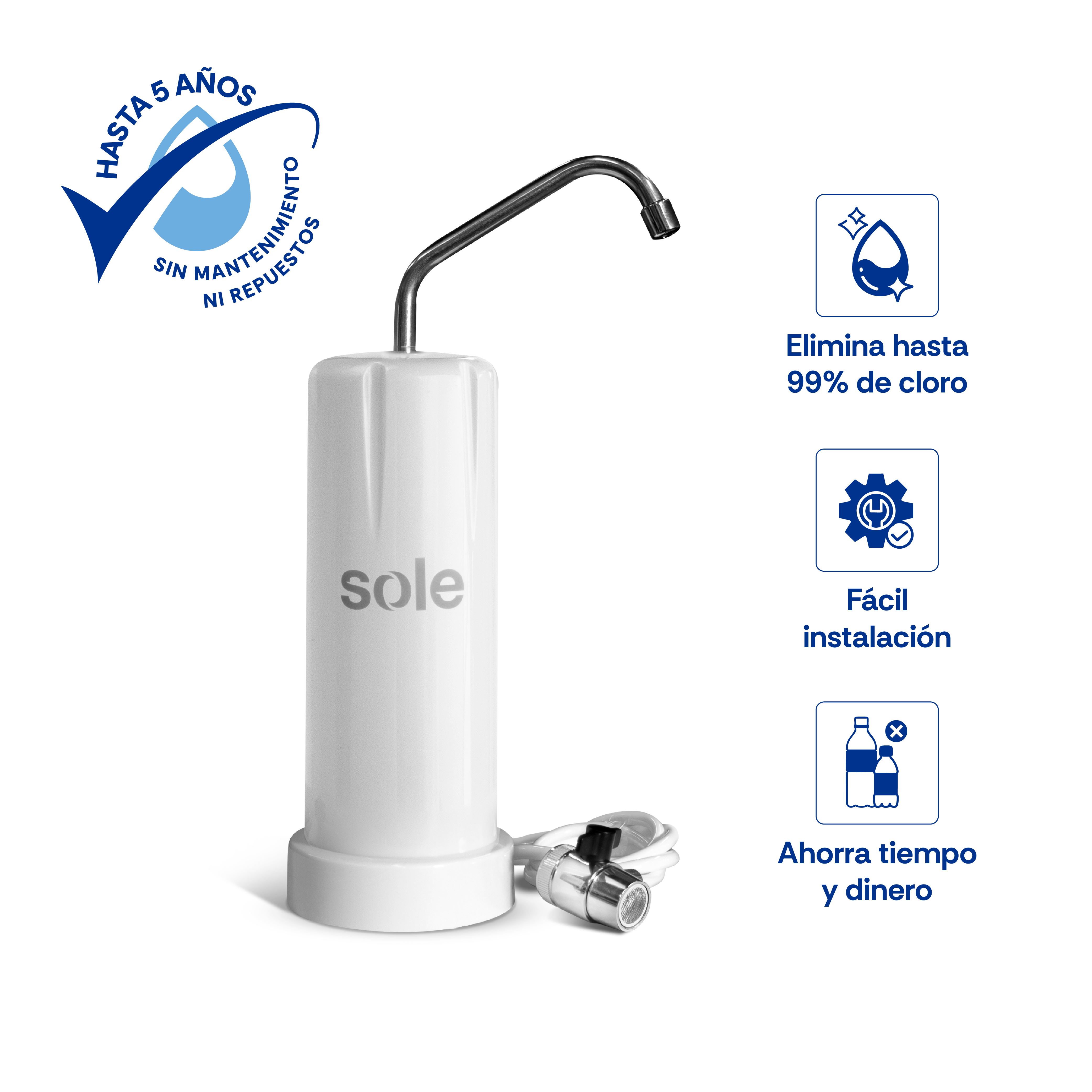 Purificador Alcalinizador Sole Prime Blanco S/ Lavadero