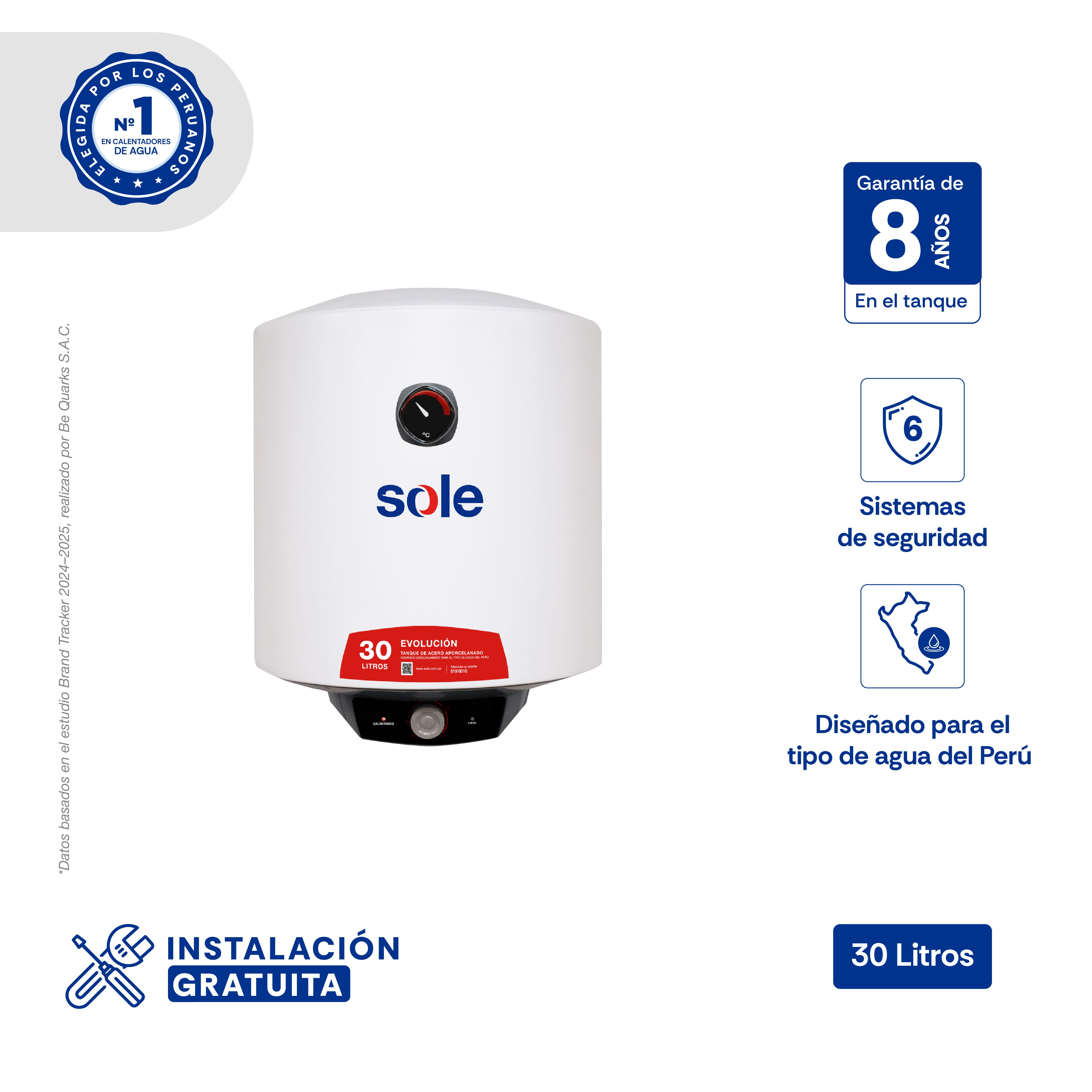 Terma Eléctrica Sole Evolución 30L P/Pared