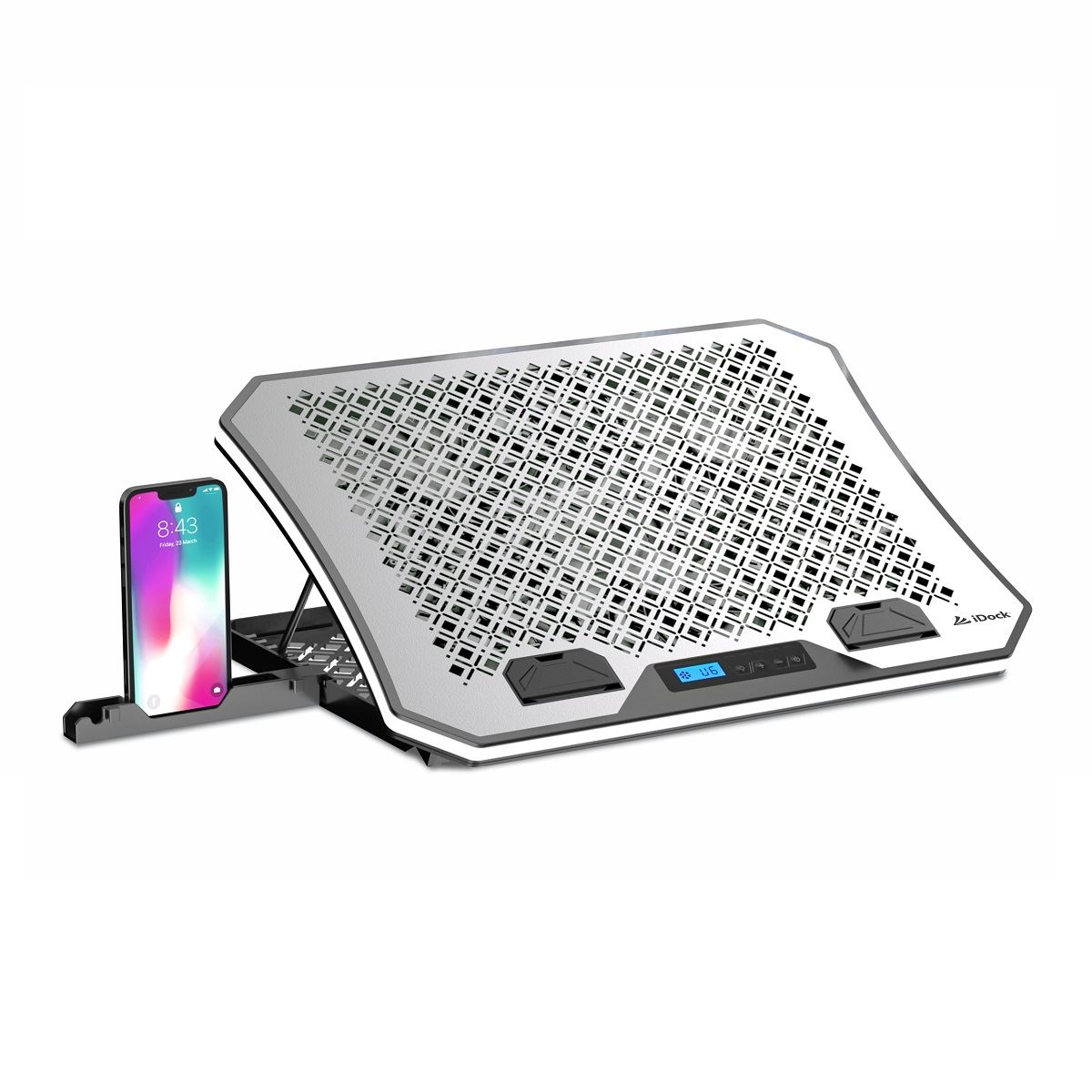 iDock - Cooler Turbine N-9 Silver con 7 Niveles y 6 Ventiladores