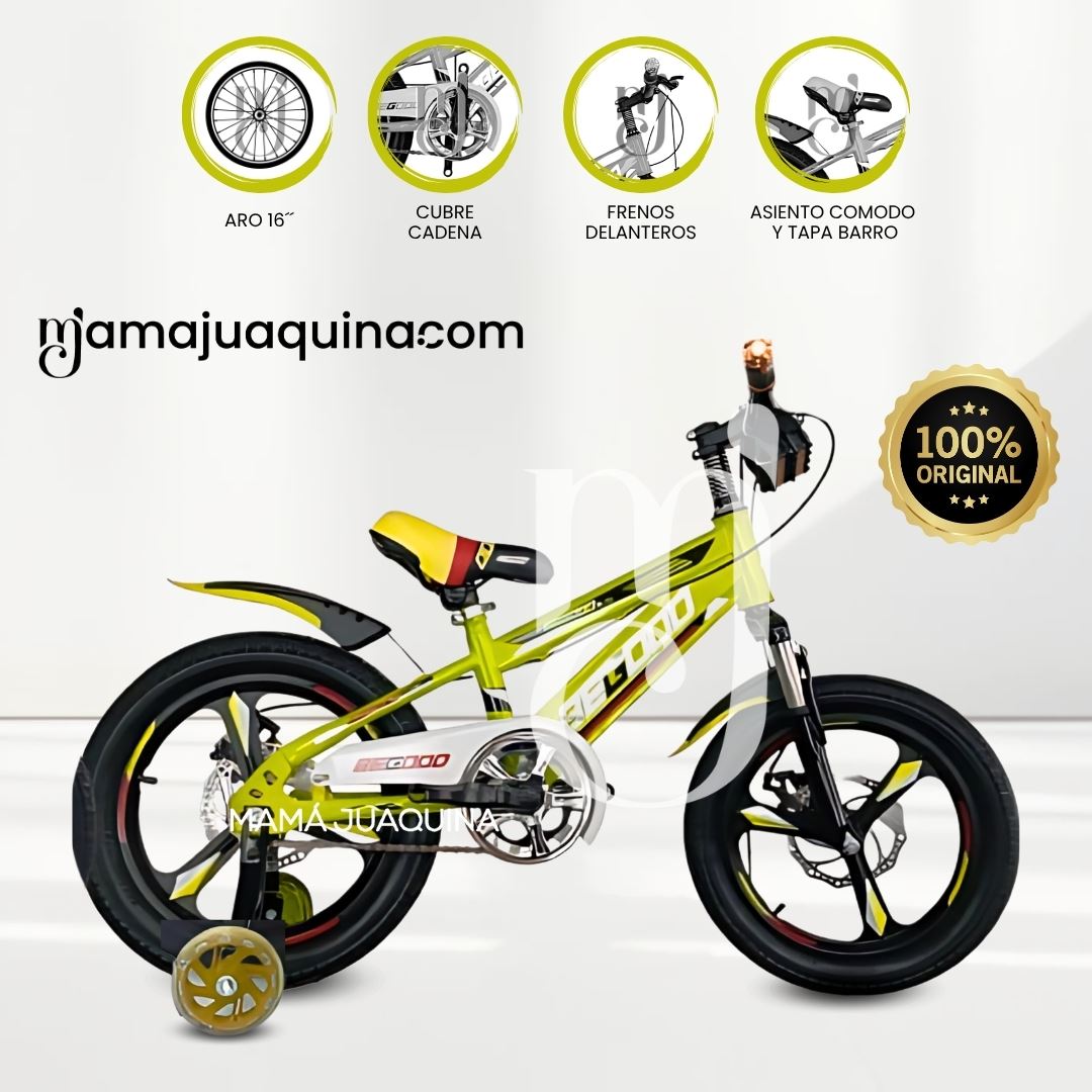 Bicicleta Deportiva para Niños Aro 16 «IKE GOOD» Yellow