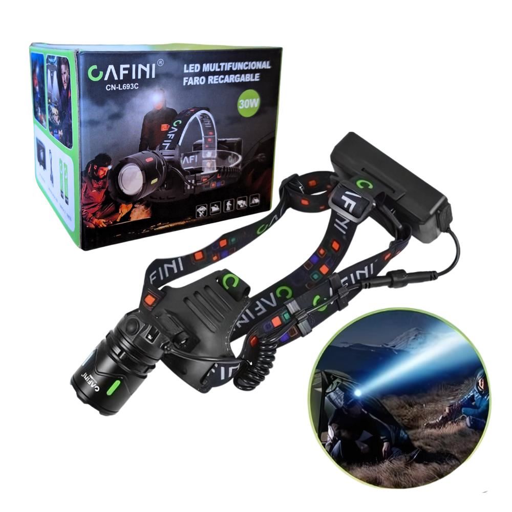 Linterna Frontal Recargable 30W CN-L693C CAFINI