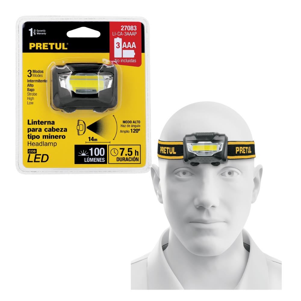 Linterna Frontal Minera 3W 100lm  a Pilas Pretul LI-CA-3AAAP