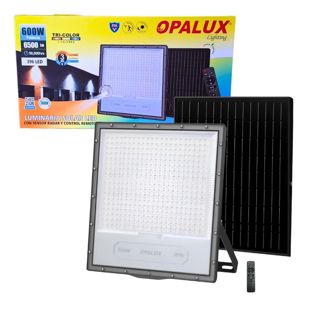 Luminaria Solar LED Tricolor con Control 600W 6500Lm OP-SFL519-600cct