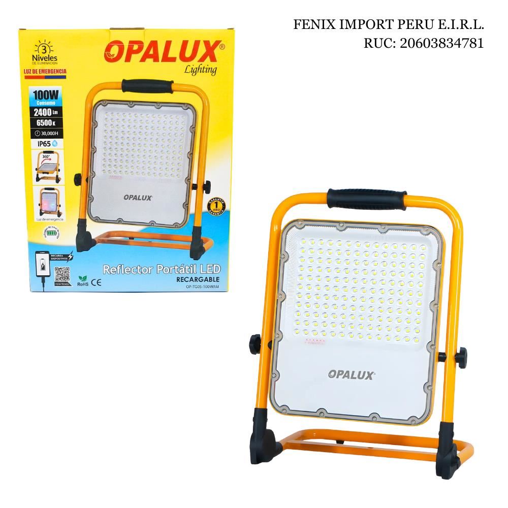 Reflector Portatil 100W Recargable Op-Tg05-100WAM