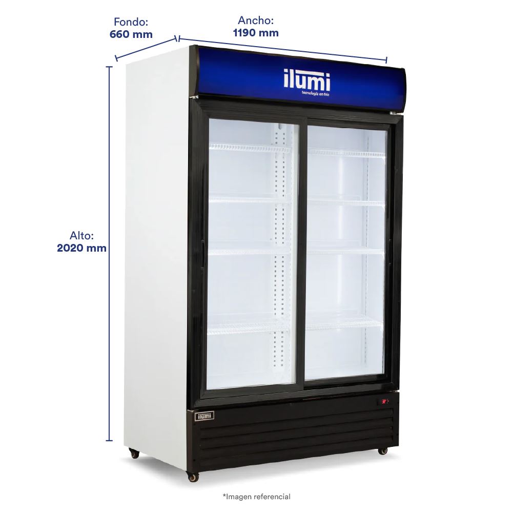 VISICOOLER FAN COOLING ILUMI 950 LTS PUERTAS CORREDIZAS