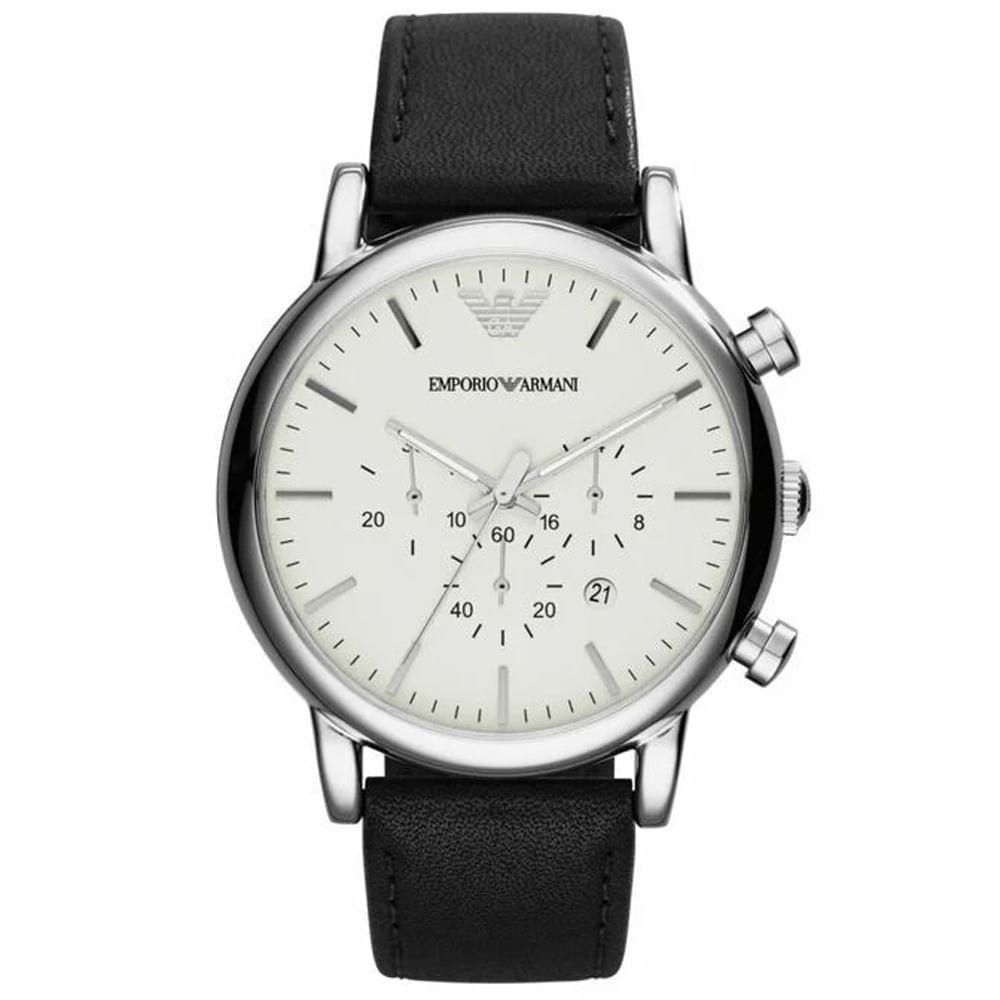 Reloj Emporio Armani Luigi Ar1807 Genuino Para Caballero Negro Plateado