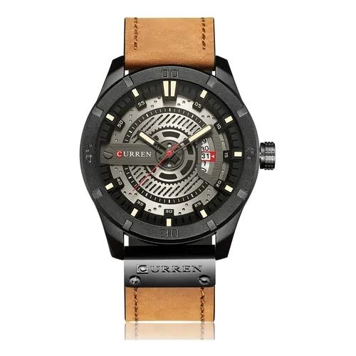 Reloj Curren Hombre Cuero Marrón  Claro CUR-74