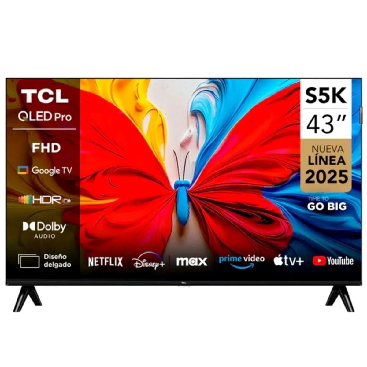 Televisor TCL 43" QLED FHD Smart Google TV 43S5K Año 2025