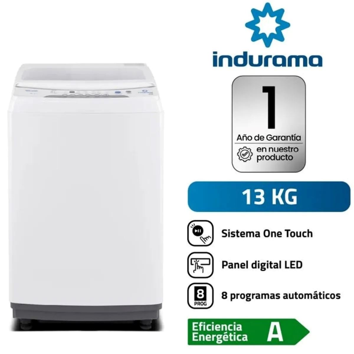 Lavadora Automática Indurama 13Kg Carga Superior LRI-13BLA