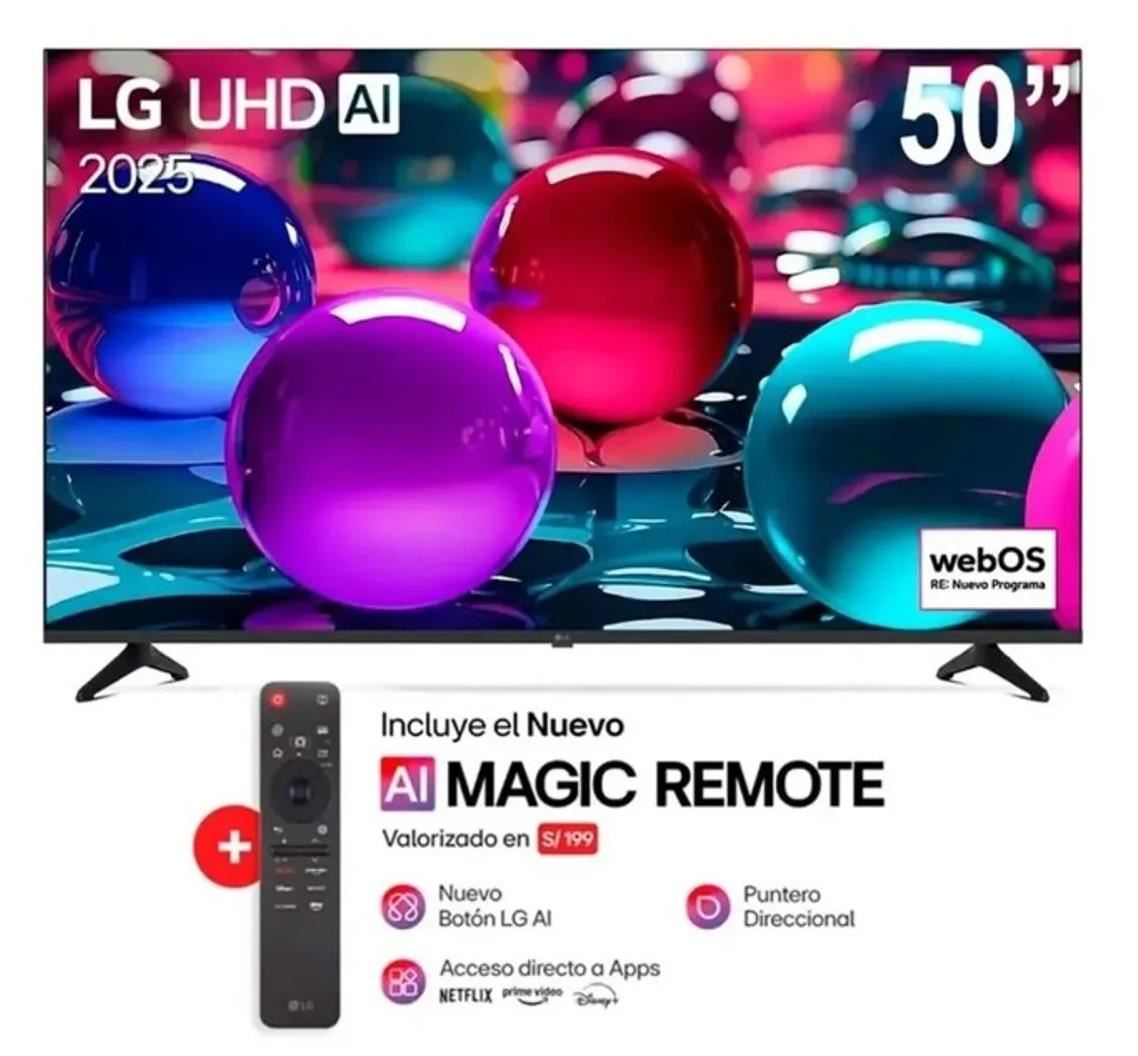 Televisor LG 50" UHD 4K Smart TV Año 2025 Con Magic Remote 50UA7300PSB