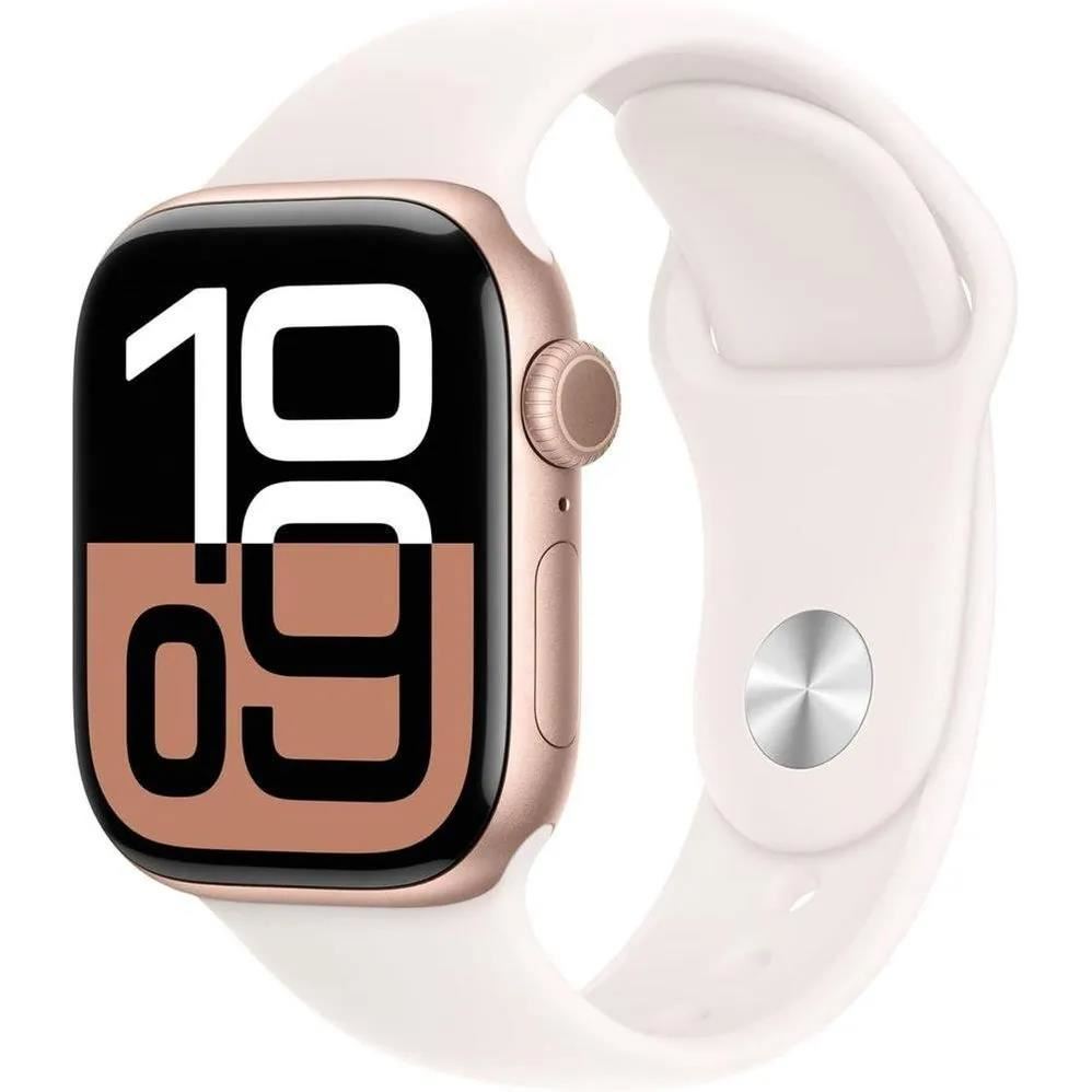 Apple Watch Series 10 GPS 46mm Rose Gold Sport Band Starlight Talla M/L