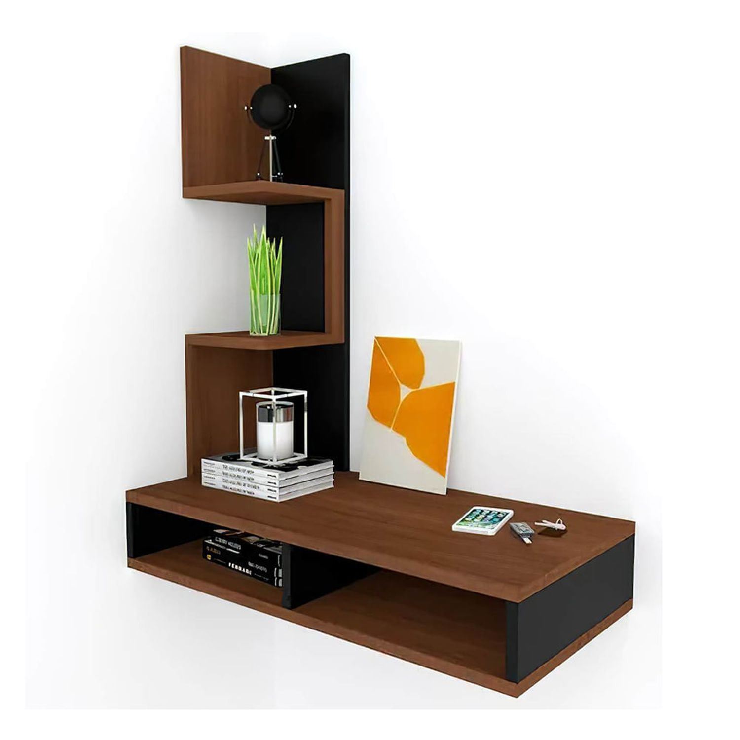 Escritorio Flotante Zeus Nogal - Muebles Bonno