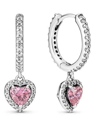 Aretes Pandora de aro corazón brillante