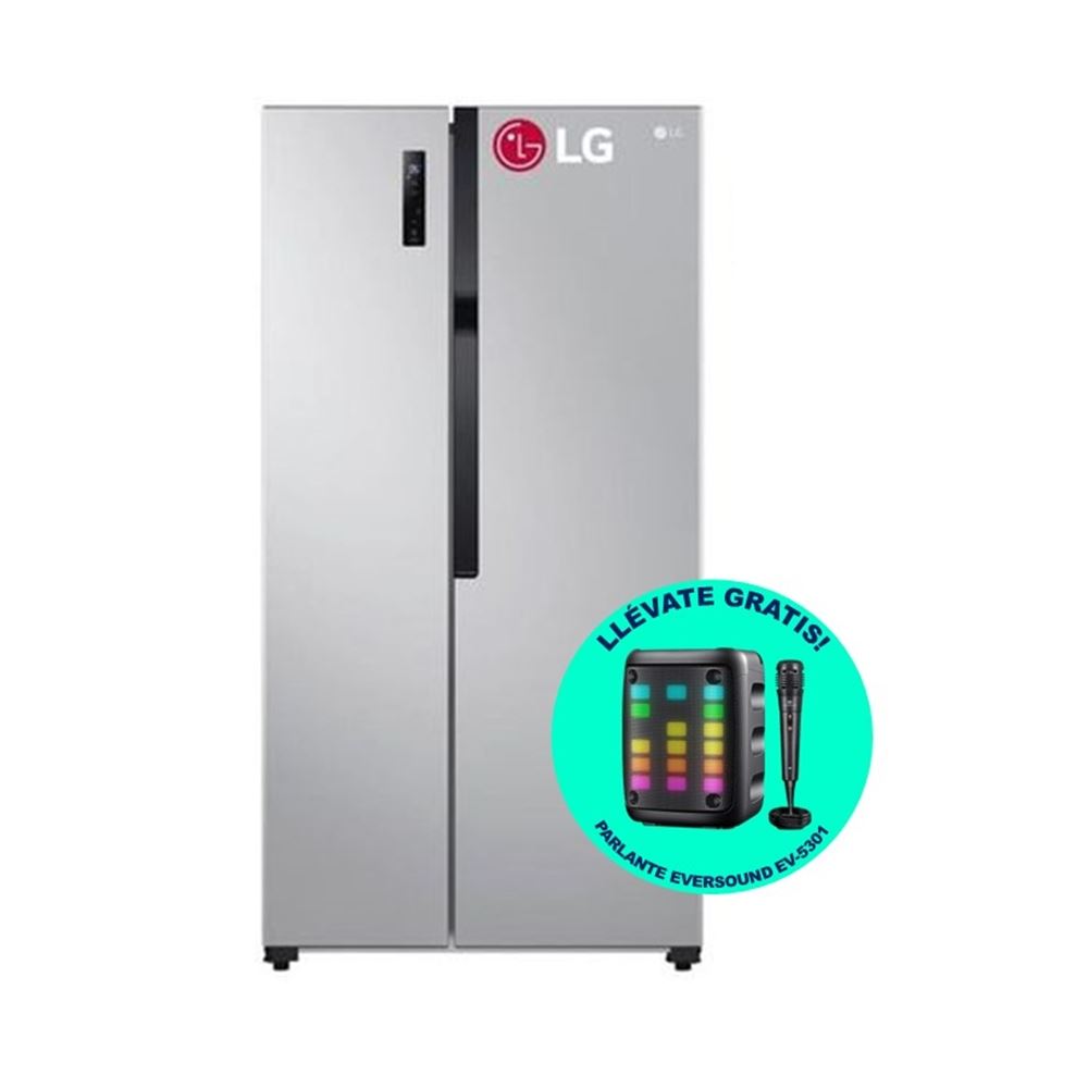 REFRIGERADORA LG SIDE BY SIDE 509L TOTAL NO FROST LS51BPP PLATEADO + PARLANTE EV 5301 GRATIS