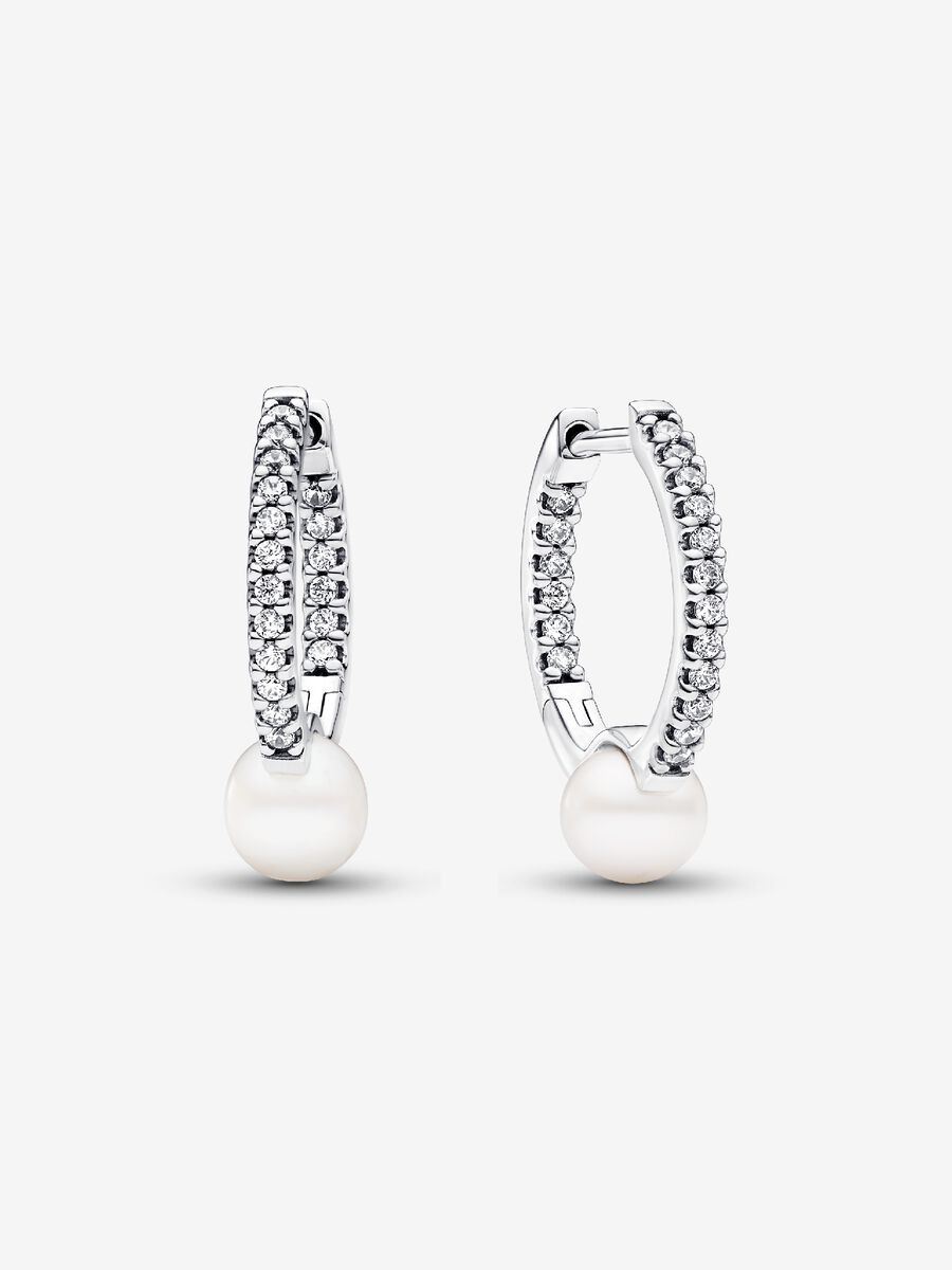 Aretes Pandora aro perlas mujer