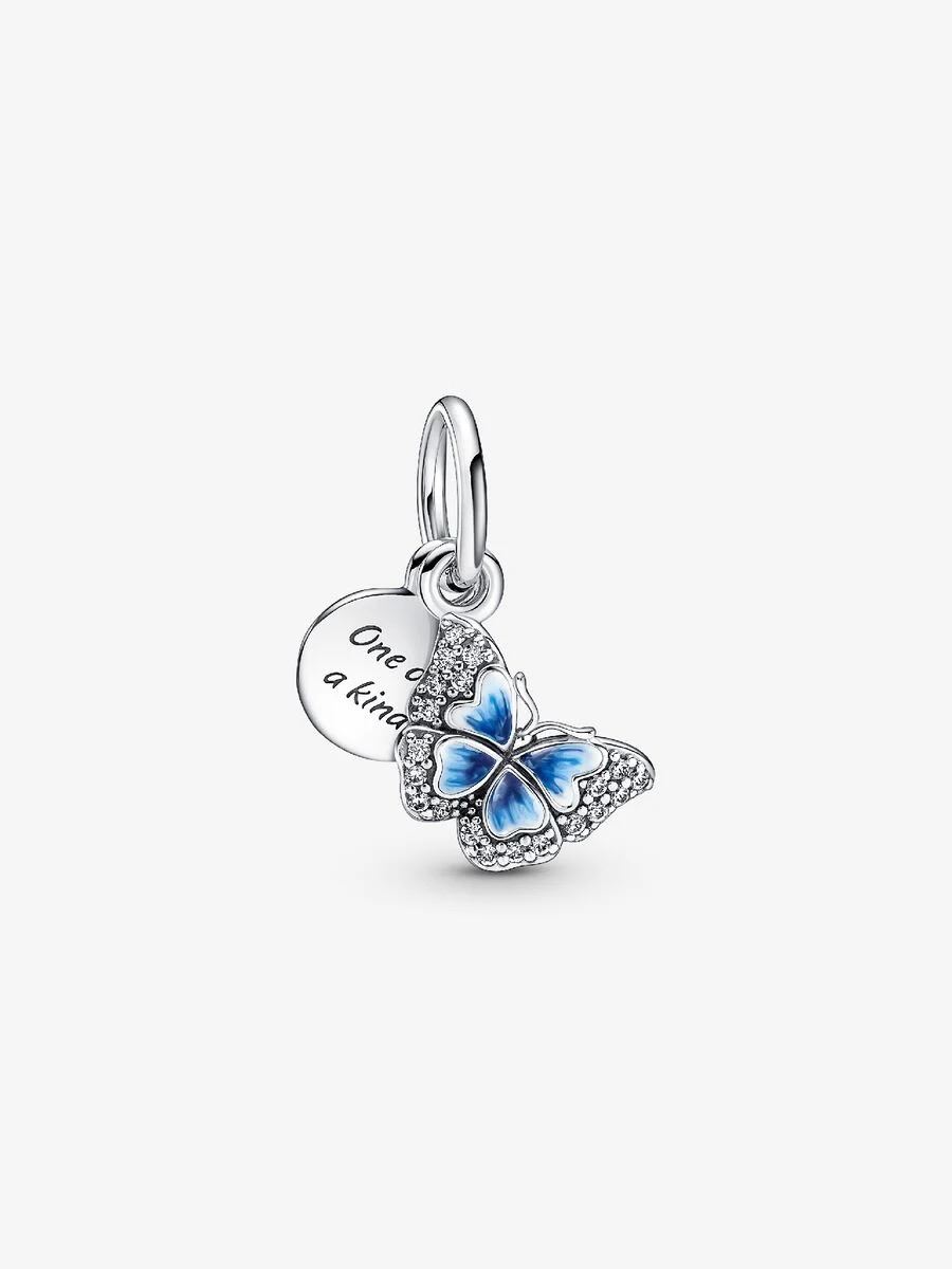 Charm Pandora doble mariposa azul