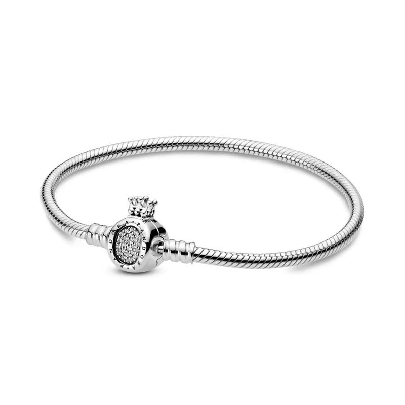 Brazalete Pandora Corona cadena serpiente/ Talla:19 cm