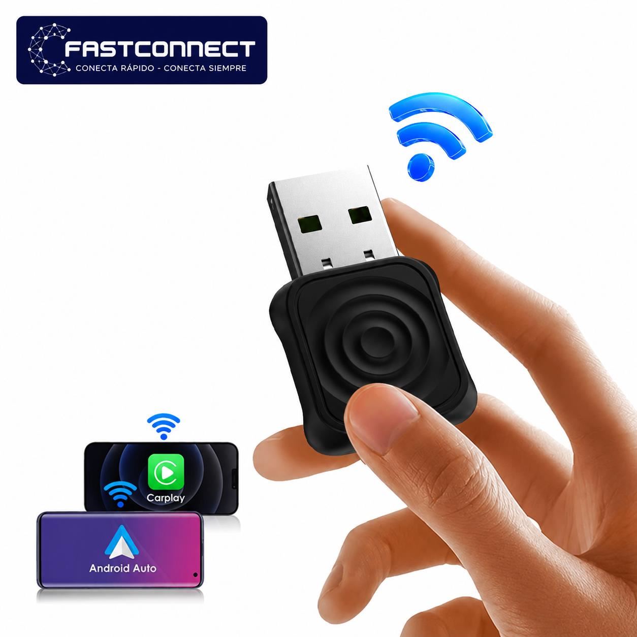 ADAPTADOR CARLINKIT MINI ULTRA INALÁMBRICO CARPLAY Y ANDROID AUTO UNIVERSAL PLUG & PLAY