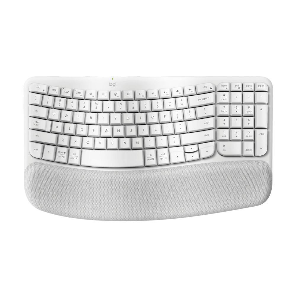 Teclado Inalámbrico Ergonómico Logitech Wave Keys - Blanco