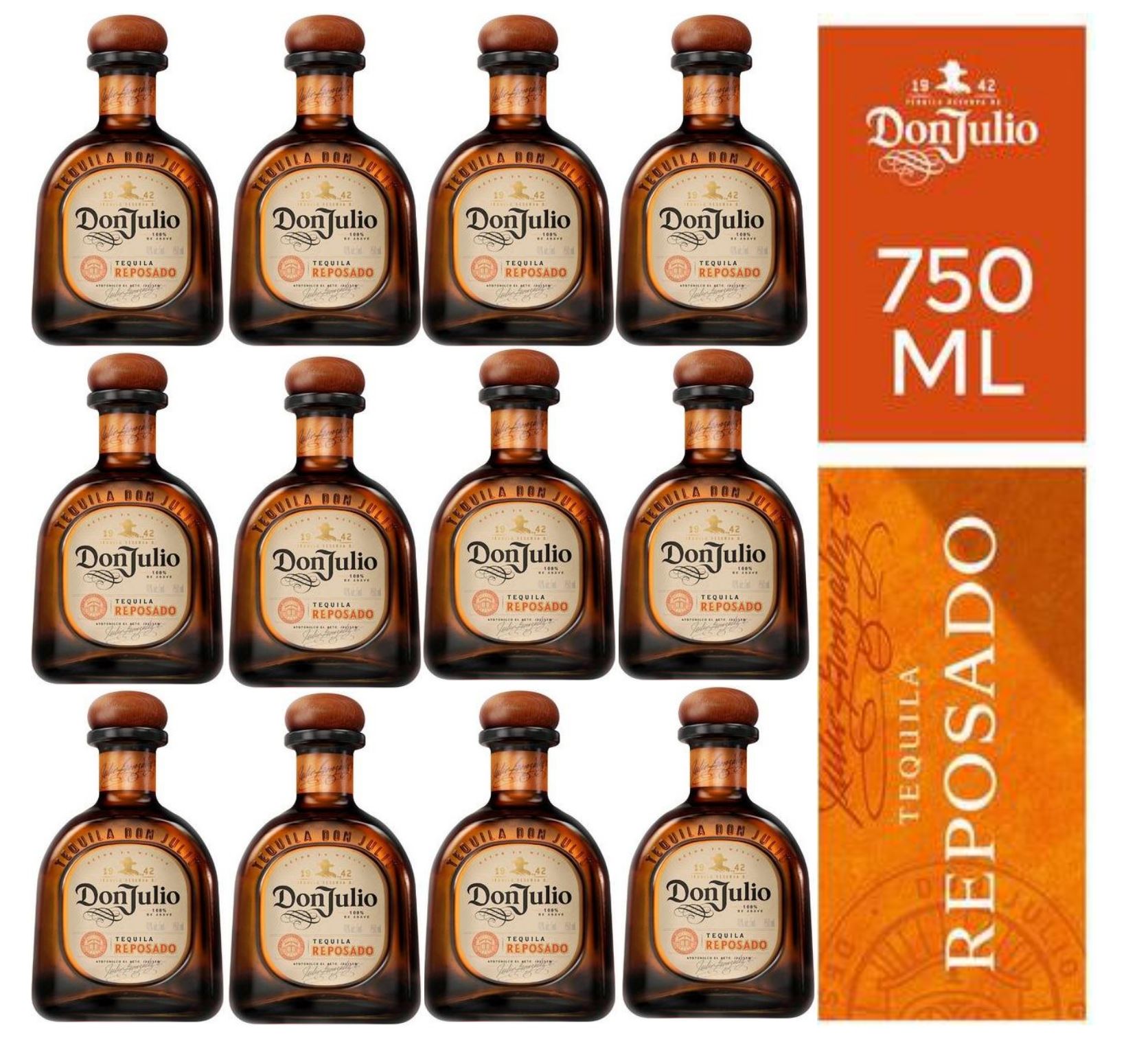 TEQUILA REPOSADO BOTELLA 750ML - 12 UND