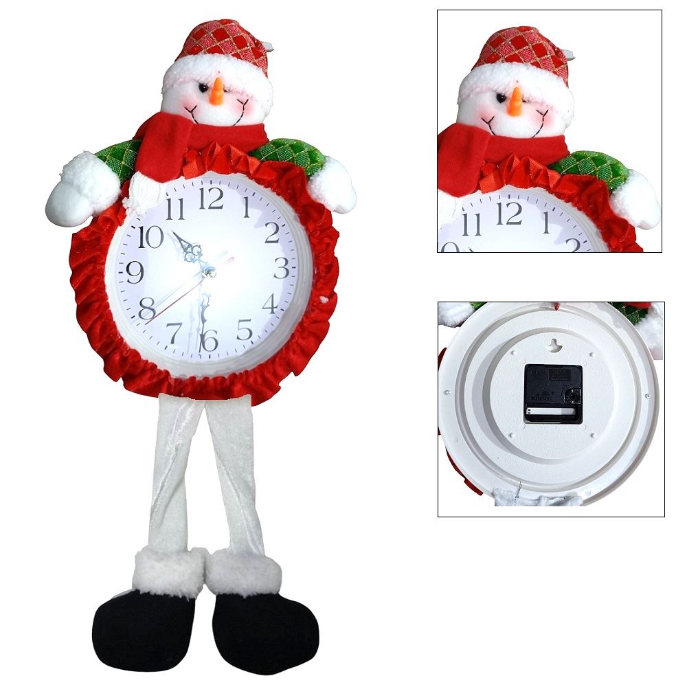 RELOJ NAVIDEÑO PAPA NOEL MUNECO DE NIEVE