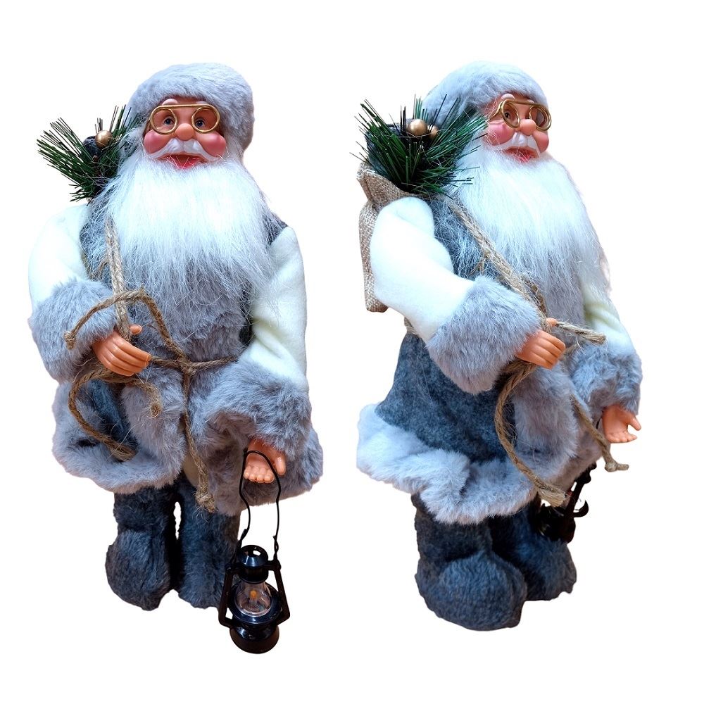 Papa Noel Santa decorativo Muneco de 30cm Gris