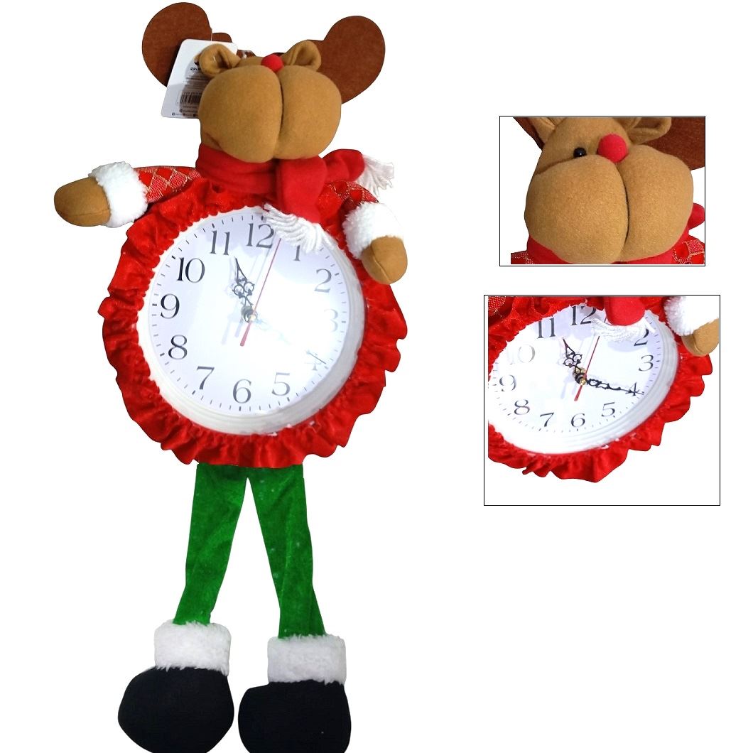 RELOJ NAVIDEÑO PAPA NOEL SANTA RENO
