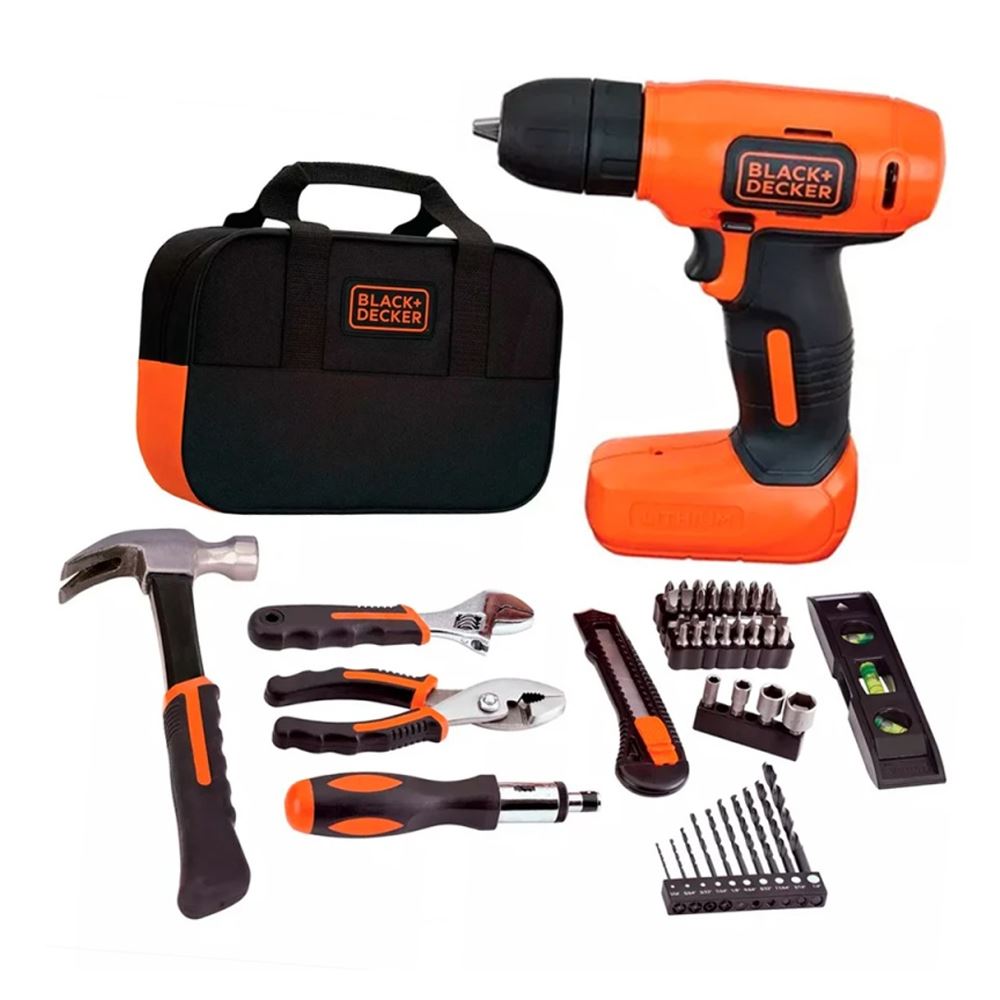 Taladro Atornillador 3/8" 8V + 54 Accesorios Black + Decker LD008KA-B2C