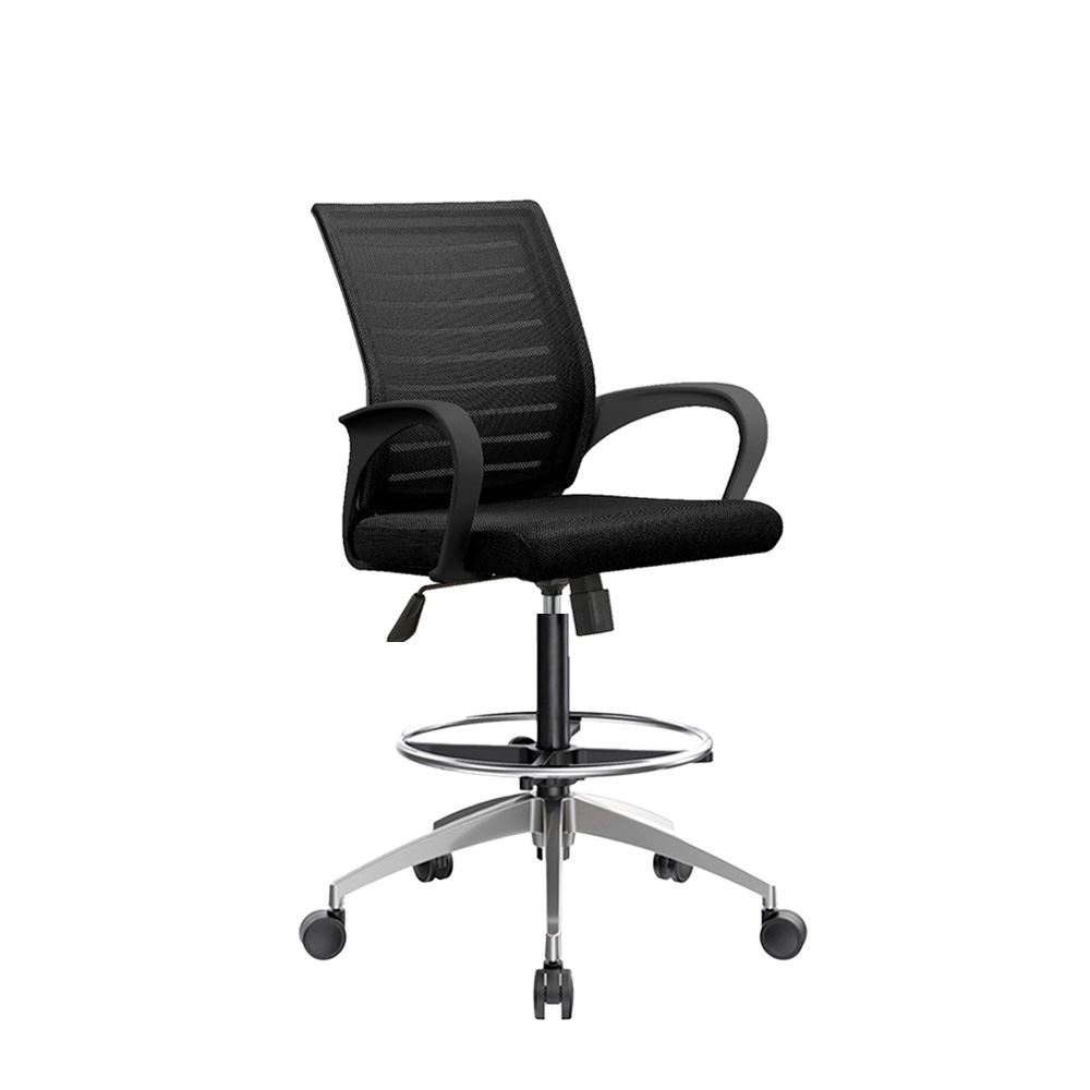Silla Cajero Dex Color Negro Base Aluminio Aro Cromado Ofideas