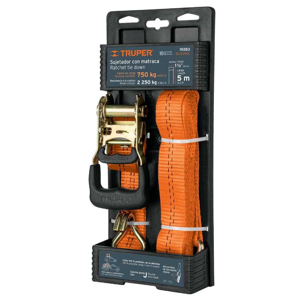 Sujetador con Ratchet 2250Kg Truper 19283