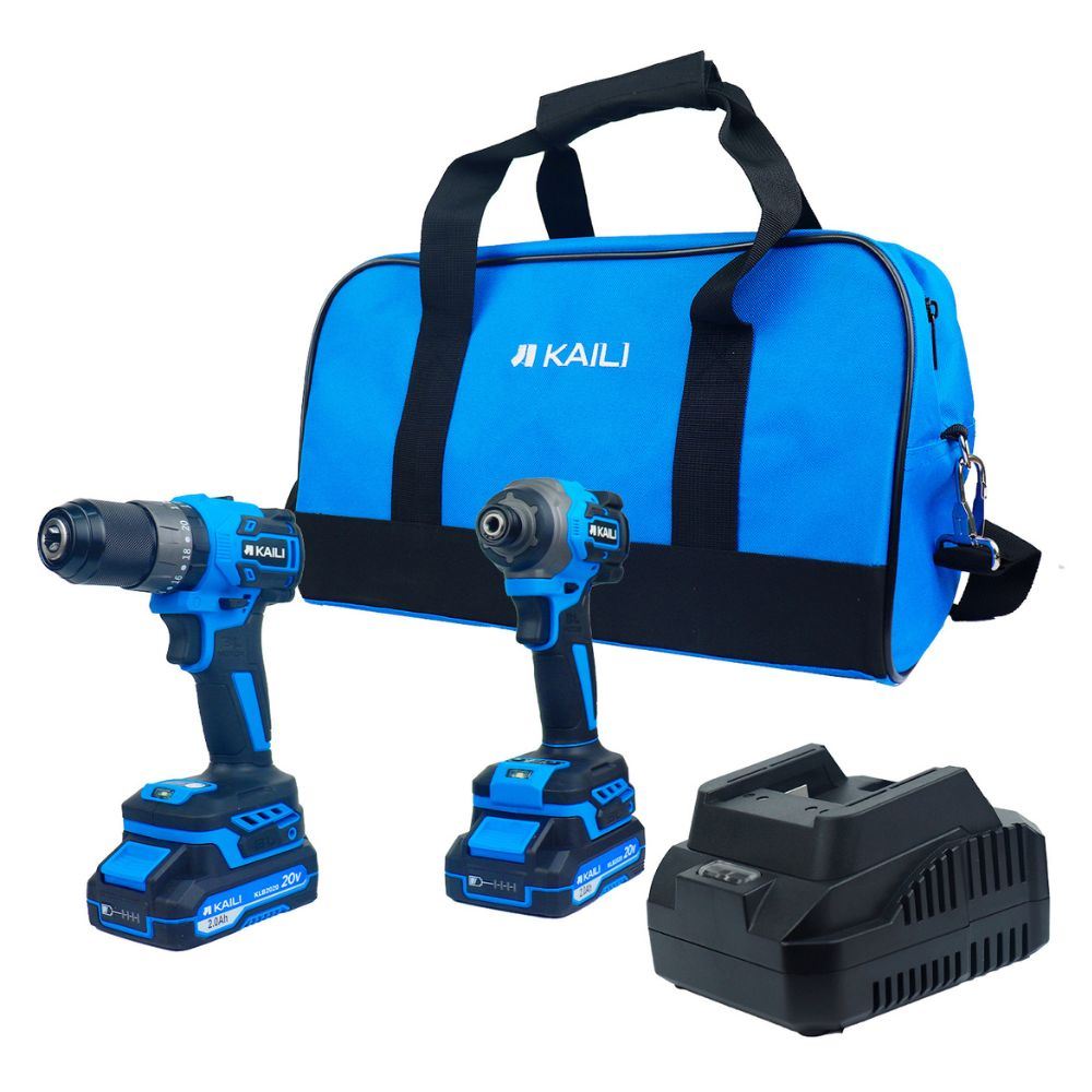 Taladro Percutor Kaili+Atornillador Impacto+2 Baterias 2AH