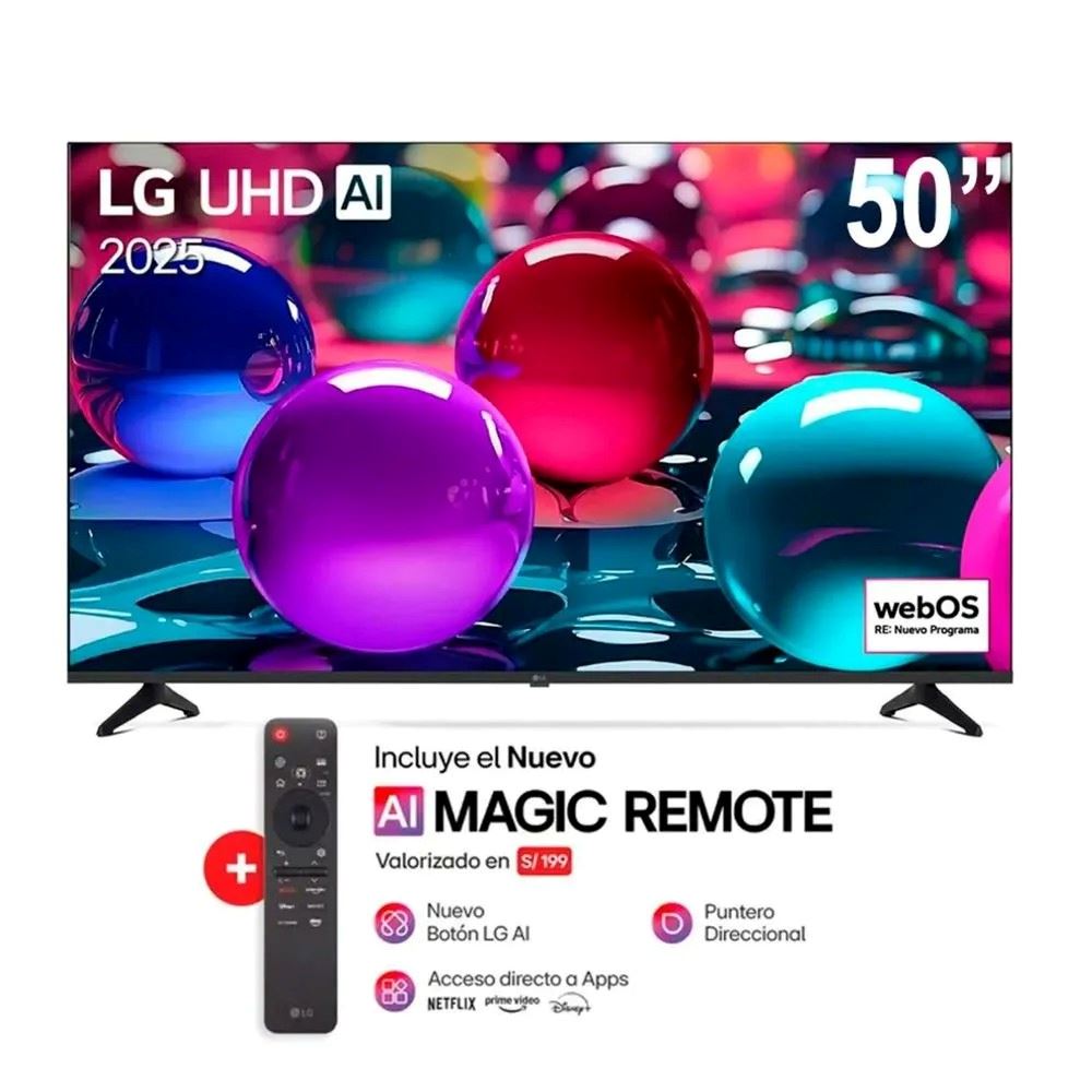 Televisor LG 50" UHD AI 4K Smart TV 50UA7300 + Control Magic 2025
