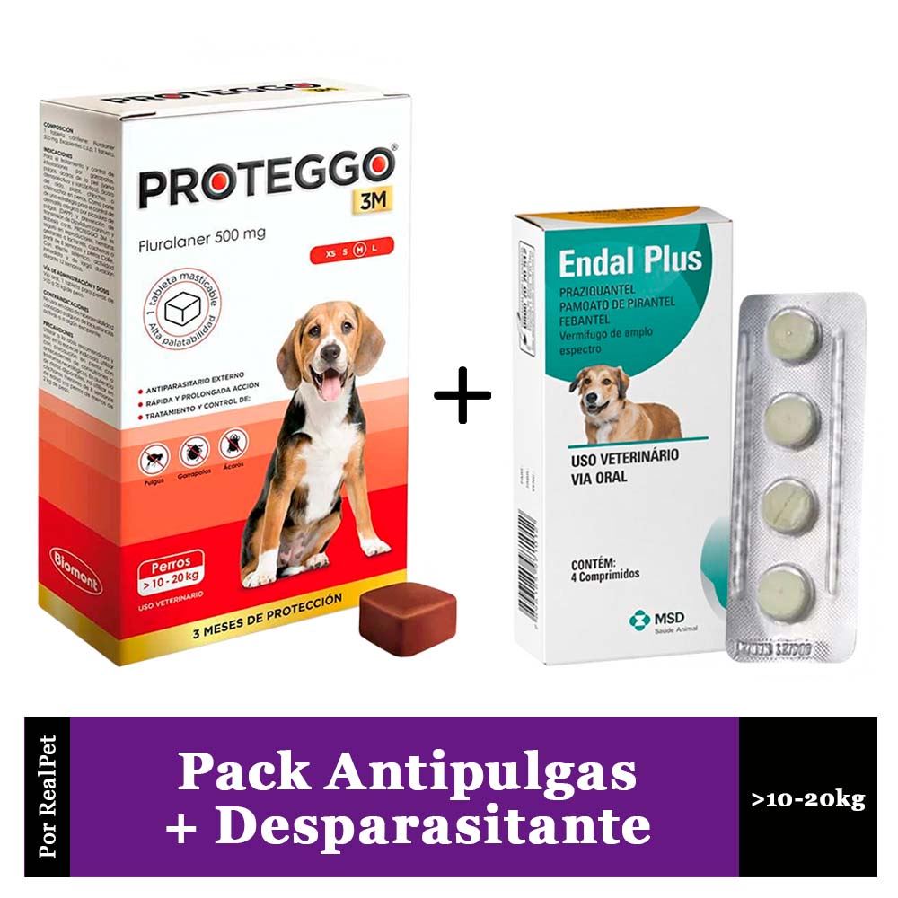 Antipulga Proteggo 3M para Perros de 10 - 20 kg + Endal