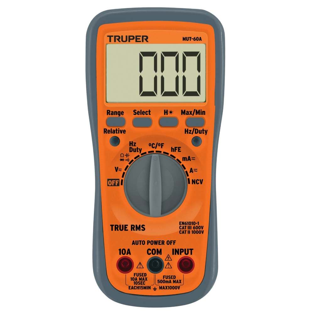 Multimetro Digital + 400 mV - 750 V  Truper 100362