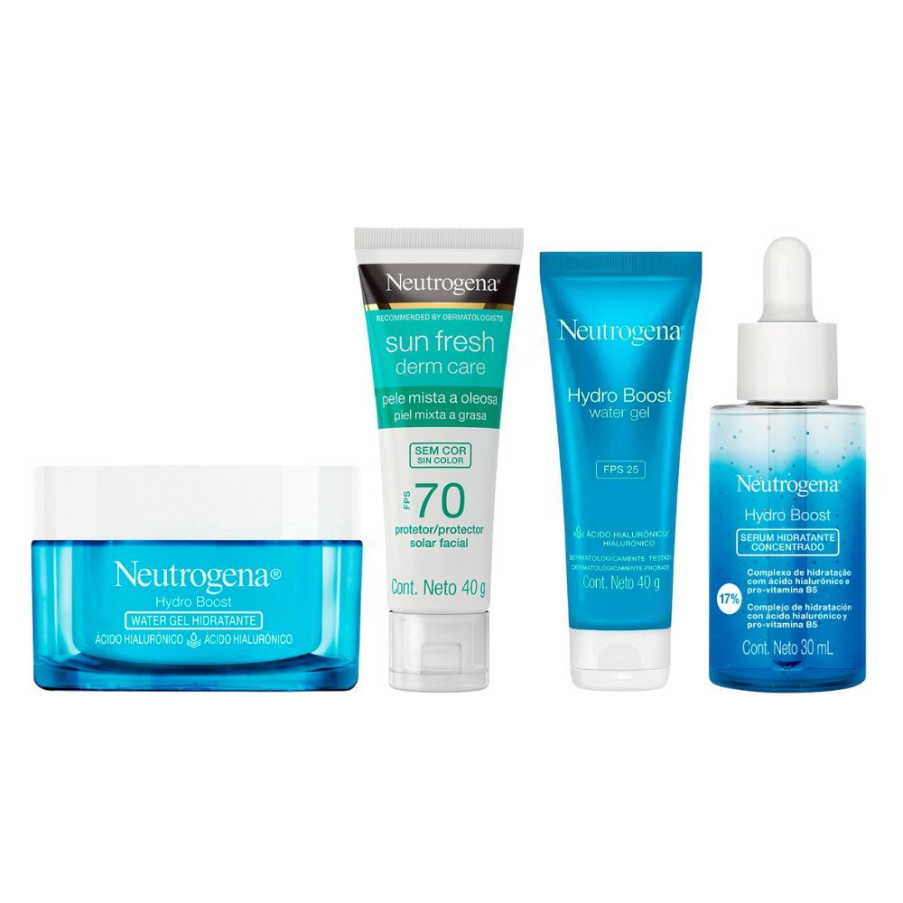 Hydro Boost Neutrogena + Serum +Gel + Protector solar facial