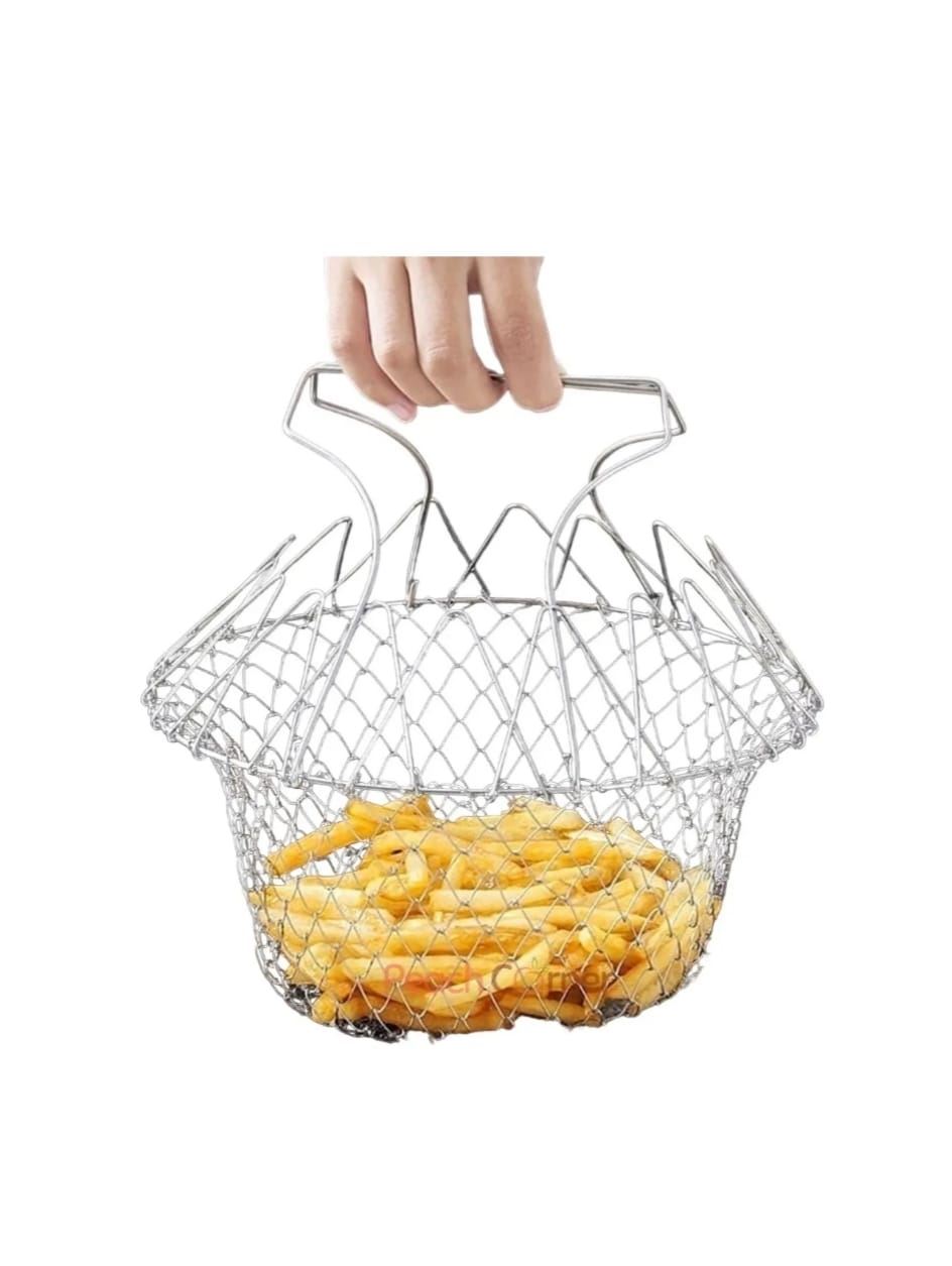 Cesta multifunción plegable para freir